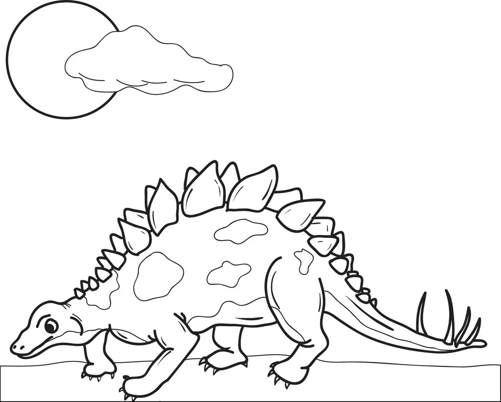 Animated dinosaur coloring pages stegasauras