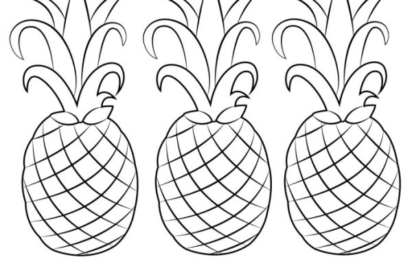 Animated pinapple coloring pages