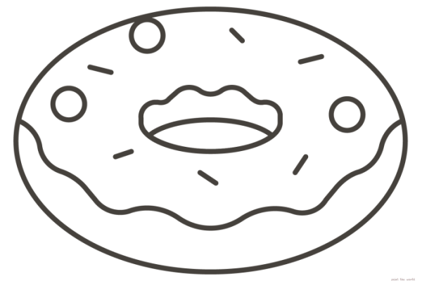 Animated doughnut coloring page