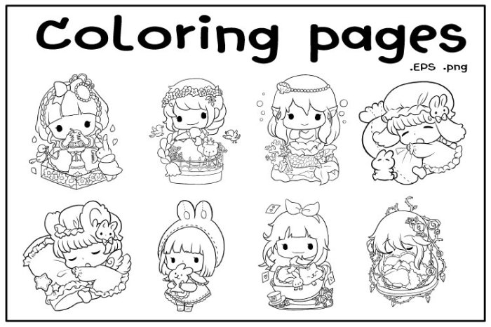 Anime coloring pages baby