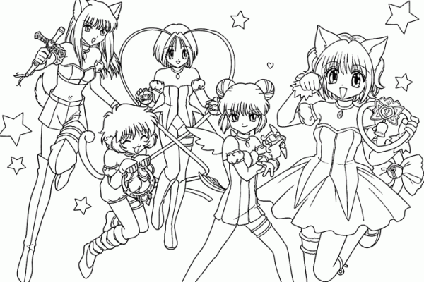 Anime coloring pages full paper