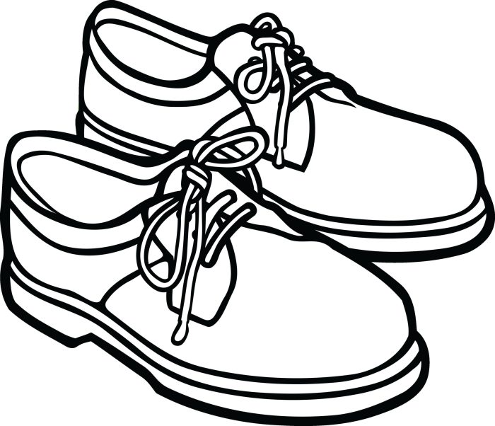 Animated shoes coloring sheet