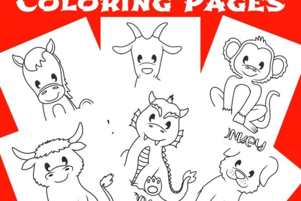 Chinese 12 animals meaning coloring