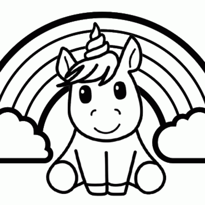 Animal baby cute unicorn coloring pages