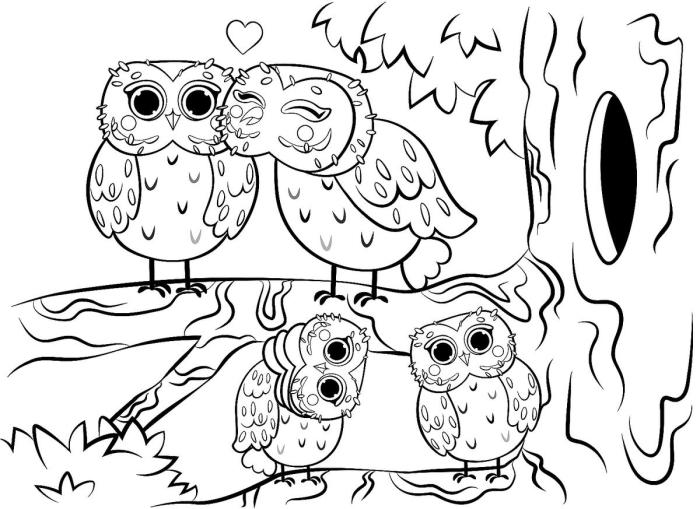 Animals family coloring template