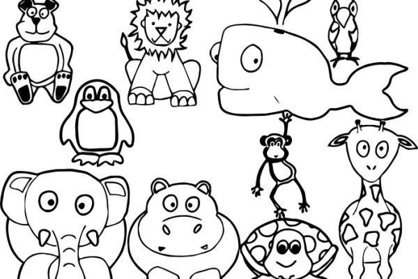 Easy wild animal coloring pages