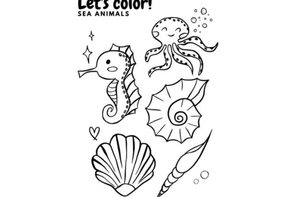 Coloring kids sea ocean pages colouring animal sheets sheet creatures print fish