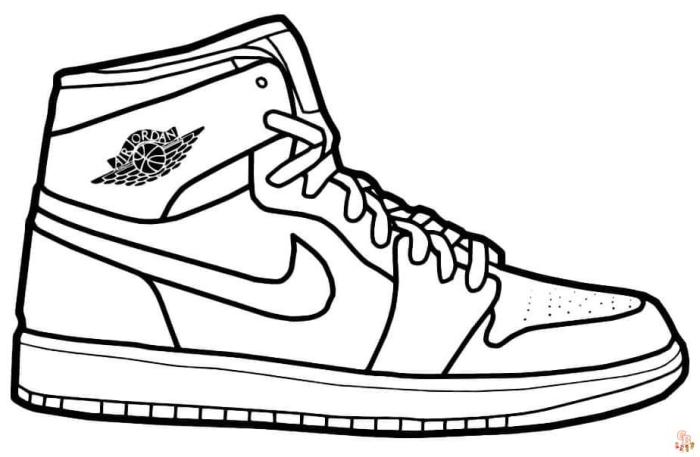 Animated shoes coloring sheet