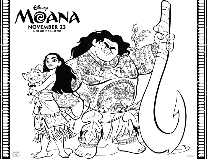 Animal coloring page hay hay from moana