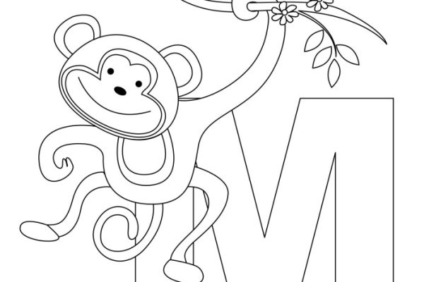 Animal alphabet m coloring pages printable