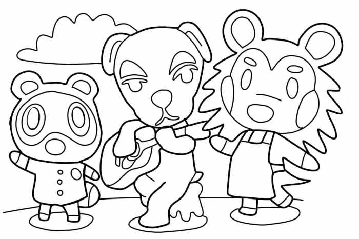 Animal crossing villager coloring pages