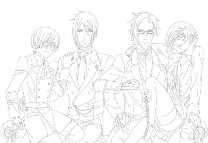 Anime black butler coloring sheet