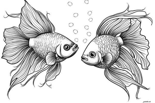 Fish coloring animal coloring