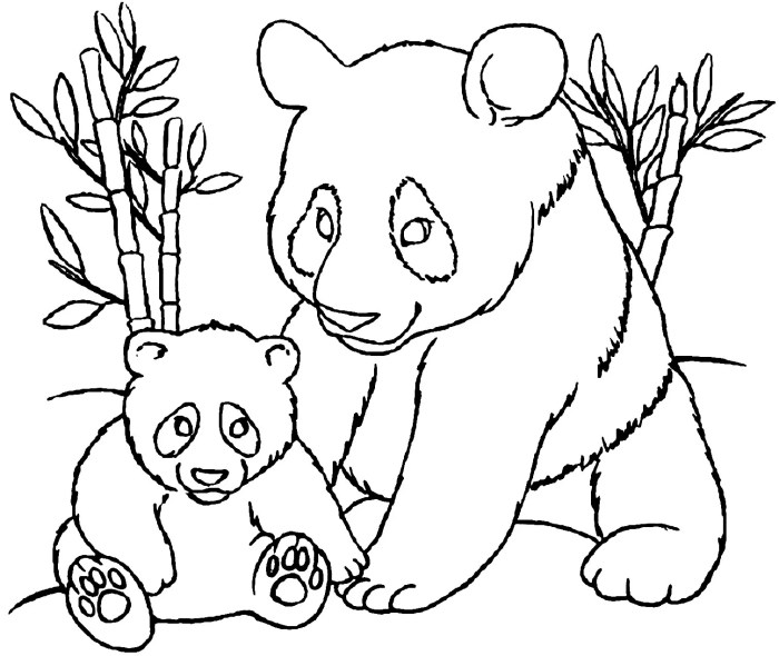 Animated baby pandas coloring pages