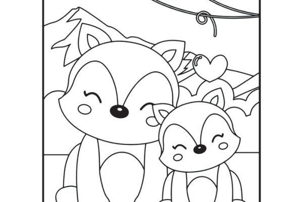 Cutest animals coloring page