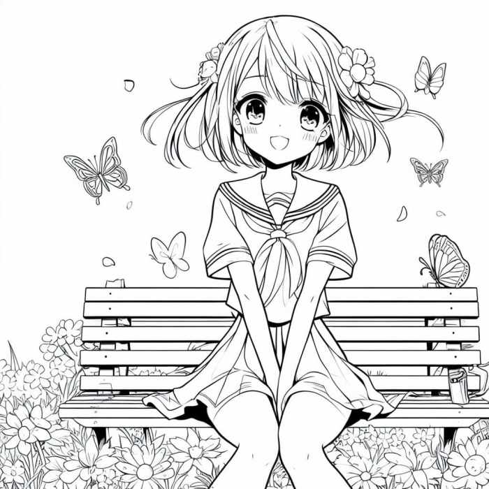 Animated girls coloring pages