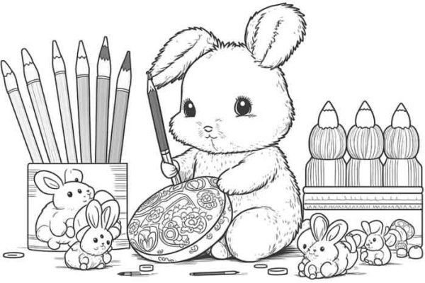 Animated bunny coloring pages