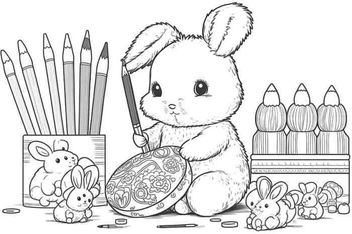 Animated bunny coloring pages