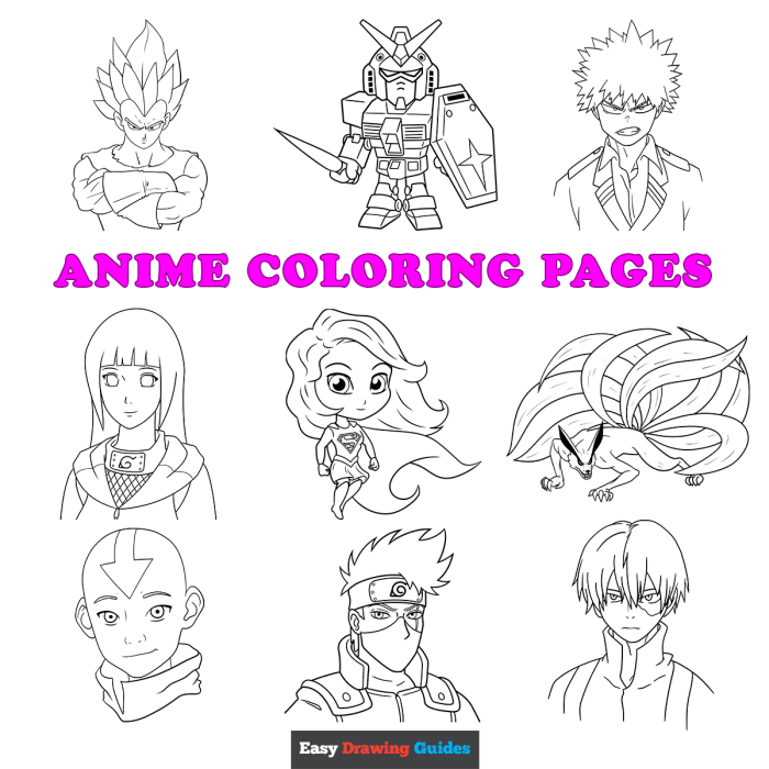 Coloring anime printable pages