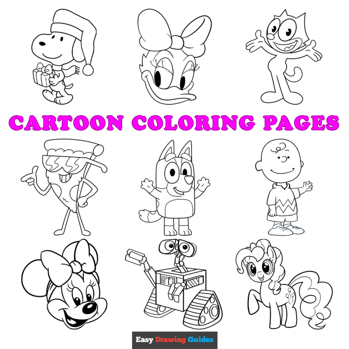 Animation characters coloring pages