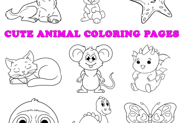 Emoji and animals coloring pages