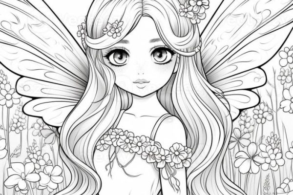 Anim fairy coloring pages