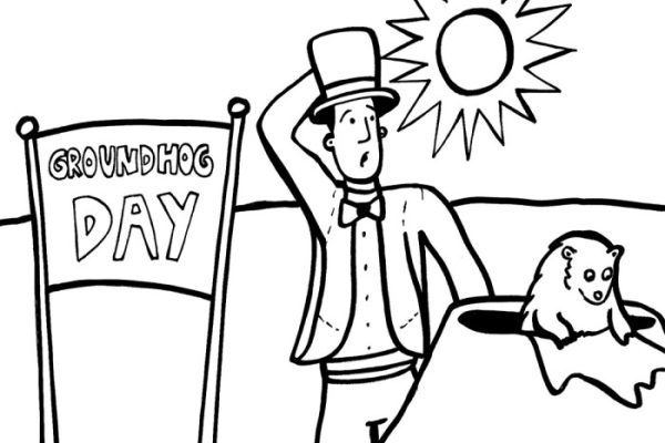 Animal groundhog day coloring pages