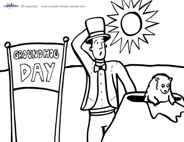 Animal groundhog day coloring pages