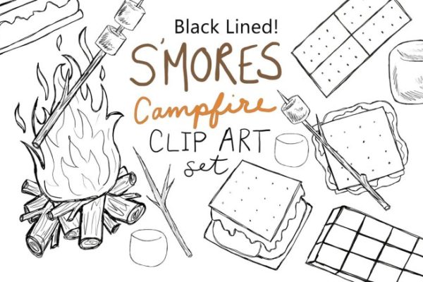 Animated s'mores coloring pages