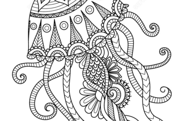 Animal zentangle coloring page easy