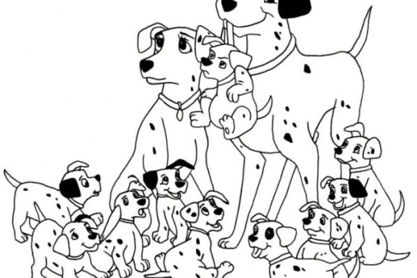 Animals family coloring template