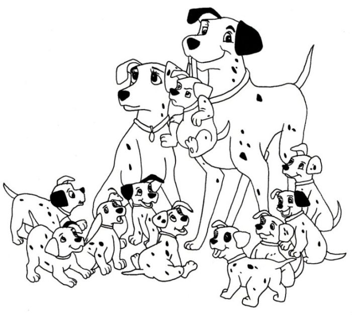 Animals family coloring template