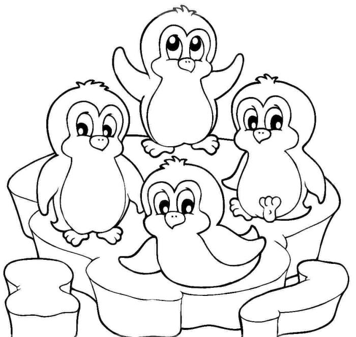 Animal coloring pages for teenagers penguins