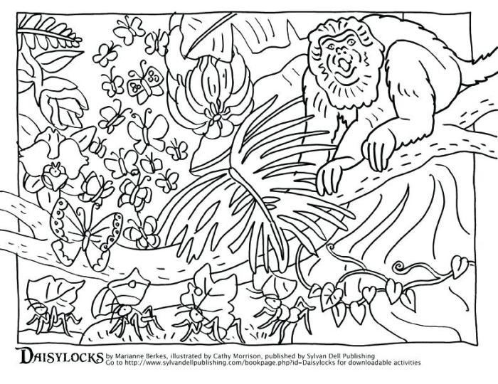 Animal camouflage coloring page