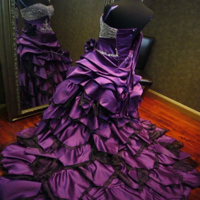 Purple gothic wedding dress