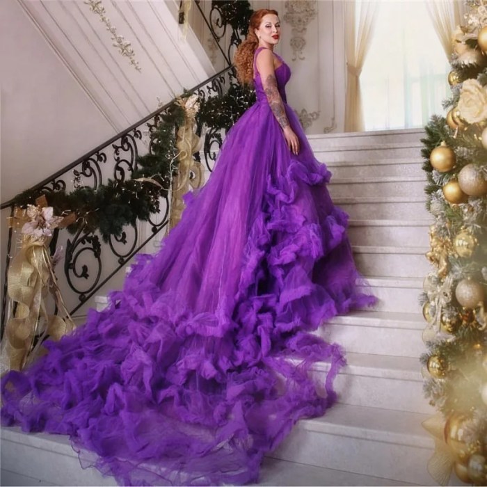 Royal purple wedding dress