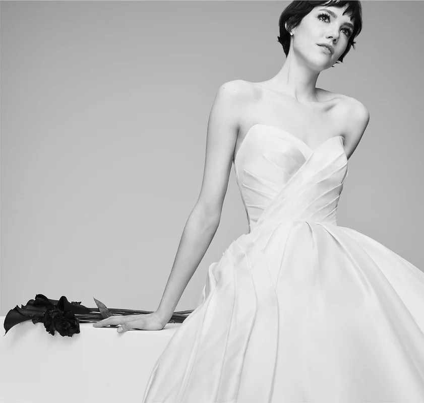 Black and white wedding dresses with sleeves