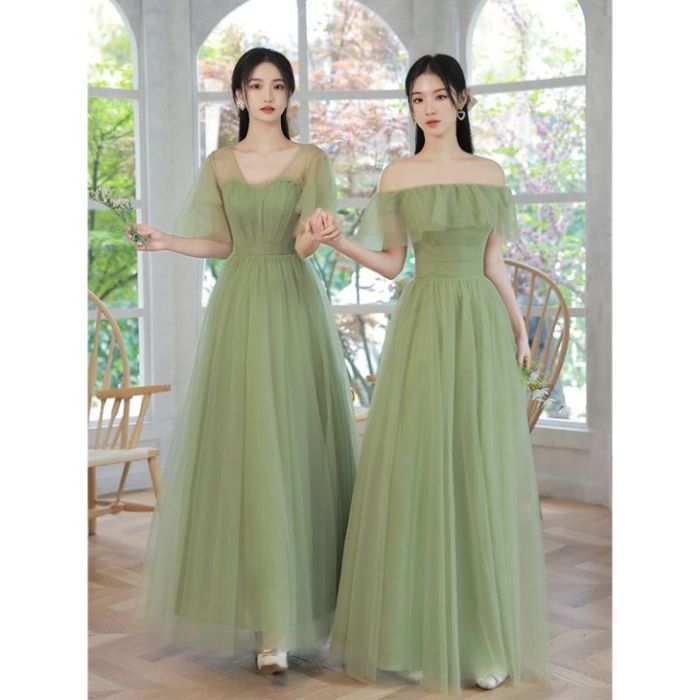 Sage green dress for wedding guest