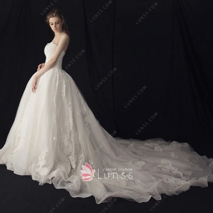 Cathedral train wedding dresses