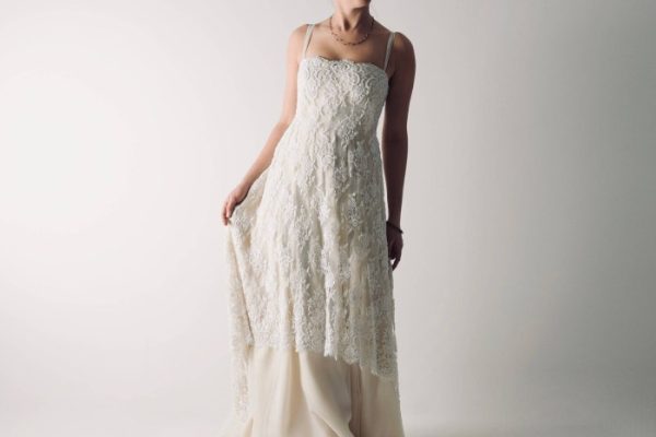 Beaded lace wedding dress