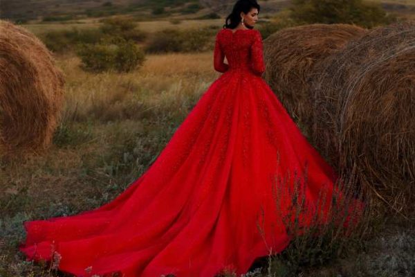 Red midi dress for wedding