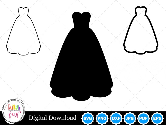 Shapes of wedding dresses