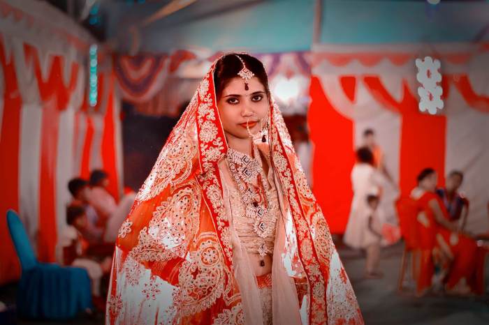 Red dress indian wedding