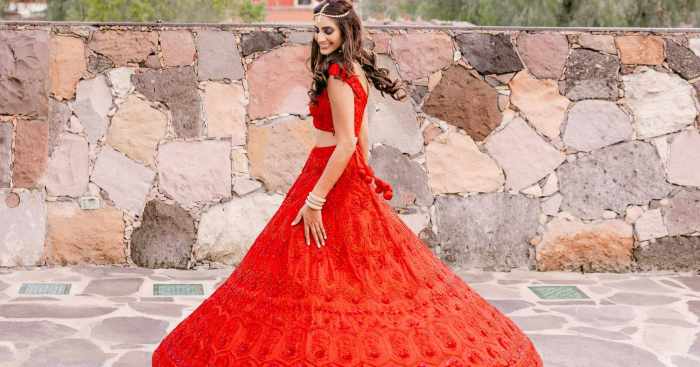 Red dress indian wedding