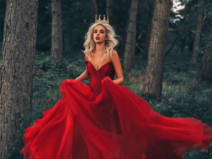 Red midi dress for wedding