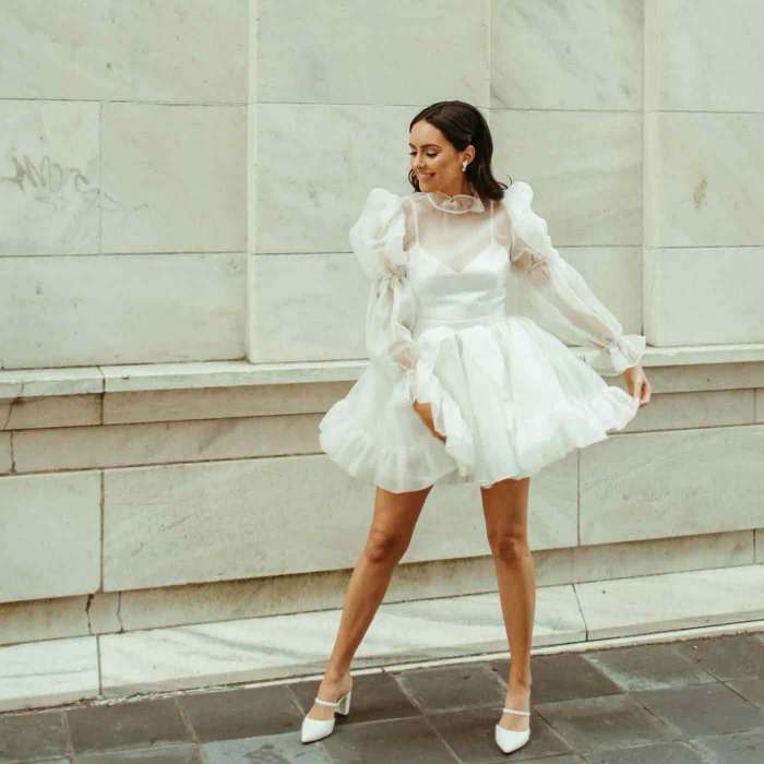 Short white dress for wedding